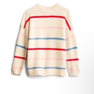 Katie Sturino x Stitch Fix Striped Cream Crewneck Pullover Sweater